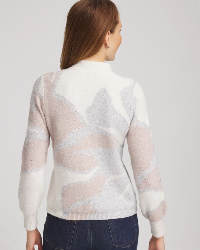 Bloom Metallic Intarsia Pullover Sweater - image 3